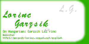 lorinc garzsik business card